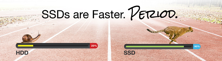 SSDs are faster than HDDs
